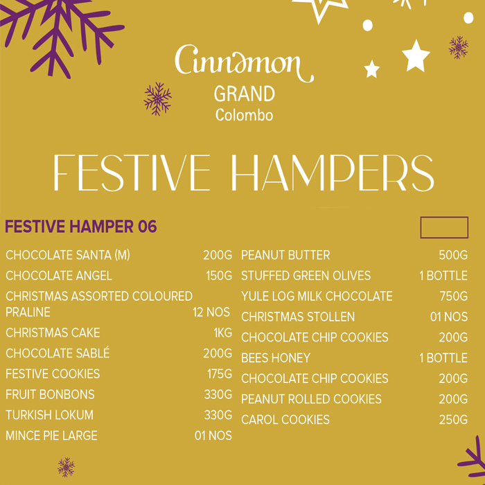 Cinnamon Grand Festive Hamper 06 Online at Kapruka | Product# cinnamong0254