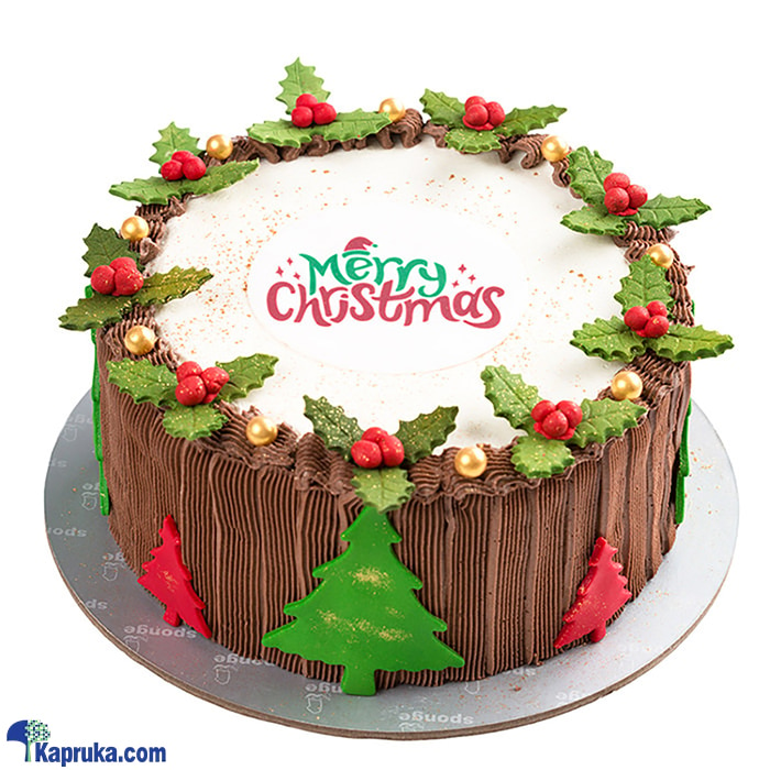 Sponge Christmas Themed Chocolate Cake Online at Kapruka | Product# cakeSP00161