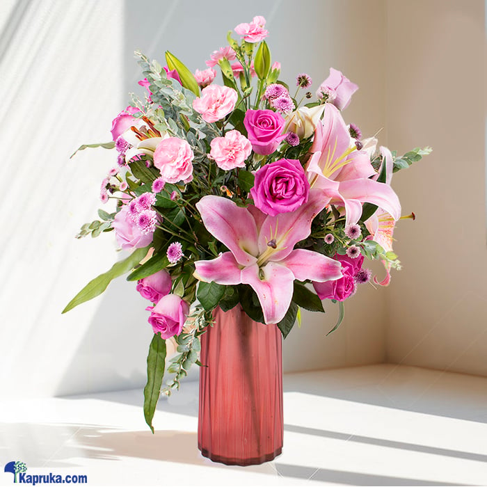 Blush Bloom Ensemble Vase Online at Kapruka | Product# flowers00T1531