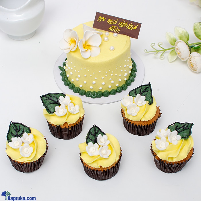 Araliya Sunshine Sampler New Year Bento Cakes With 5 Cupcakes Online at Kapruka | Product# cake00KA001588