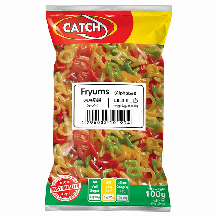 Catch Alphabet Shape Papadam 100g - Fryums Online at Kapruka | Product# grocery003145