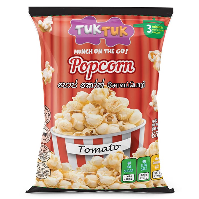 Catch Tuktuk Pop Corn Tomato 65g Online at Kapruka | Product# grocery003154