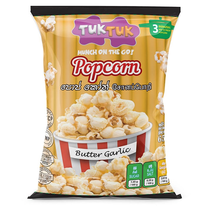 Catch Tuktuk Butter Garlic Pop Corn 65g Online at Kapruka | Product# grocery003149