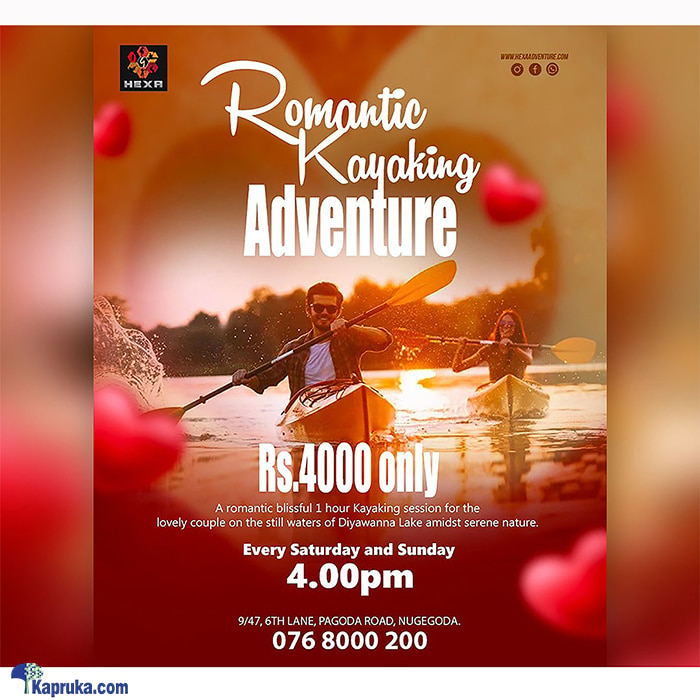 Hexa Adventure Romantic Kayaking Adventure - Couple Package Online at Kapruka | Product# giftV00Z225
