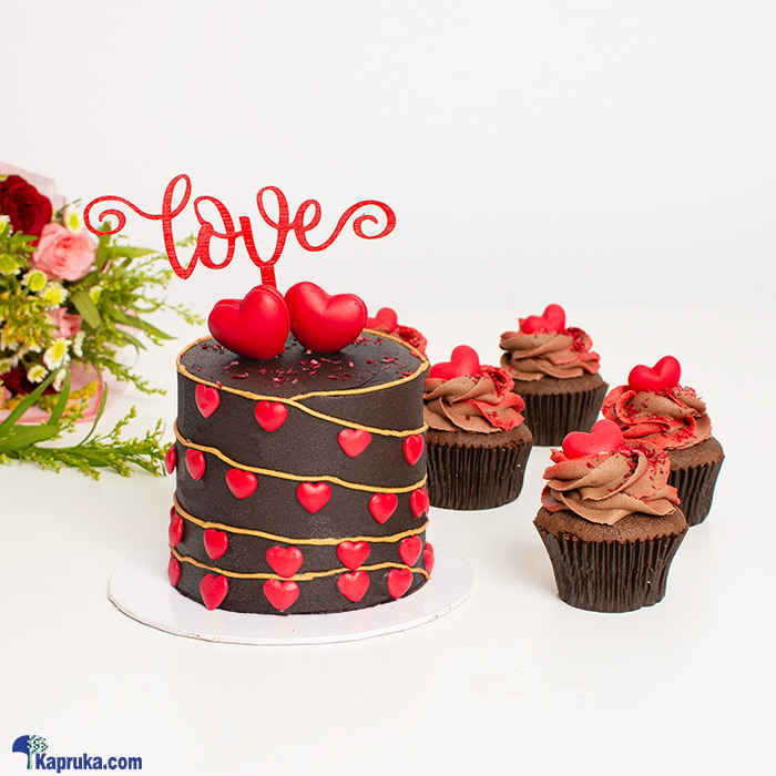 Amour Affection Bento Bento Cake With Five Cupcakes Online at Kapruka | Product# cake00KA001596