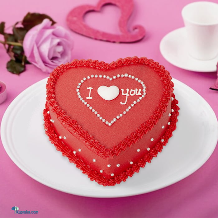 ' I Love You' Heart Shape Cake Online at Kapruka | Product# cake00KA001600