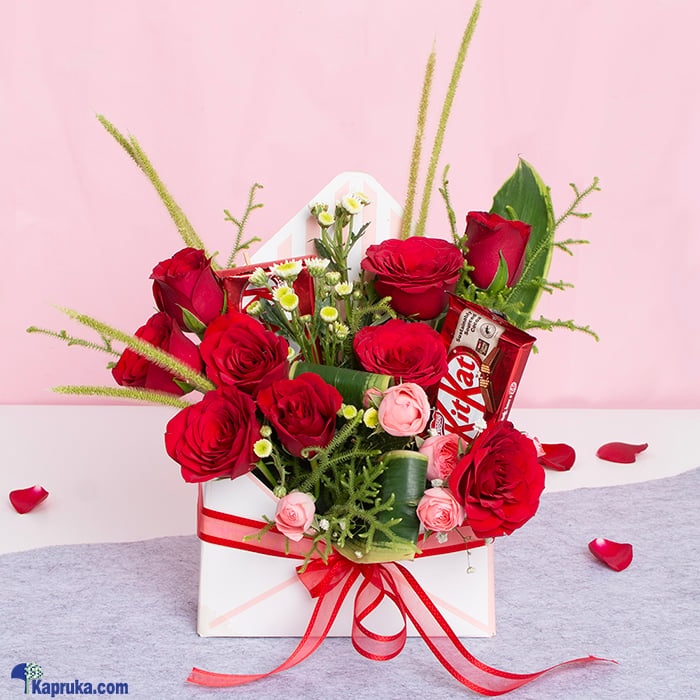 Cocoa Kisses And Roses Embrace Arrangement Online at Kapruka | Product# flowers00T1562