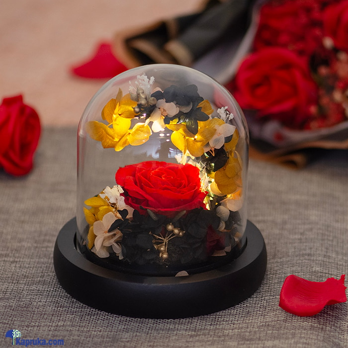 Preserved Rose In A Glass Dome Romantic Eternal Flowers With Night Light Decor - Gifts For Valentines Real Touch Online at Kapruka | Product# giftset00468