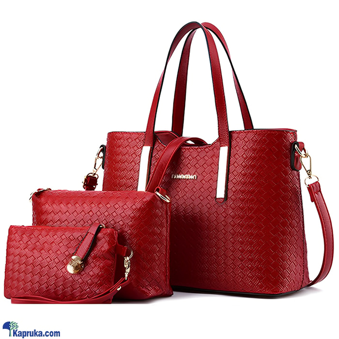 FASHION HAND BAGS 3PCS - RED Online at Kapruka | Product# fashion0010181