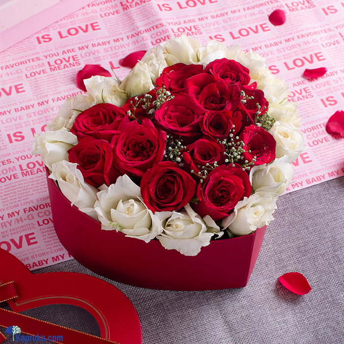 Roses Of Devotion Heart Arrangement Online at Kapruka | Product# flowers00T1573