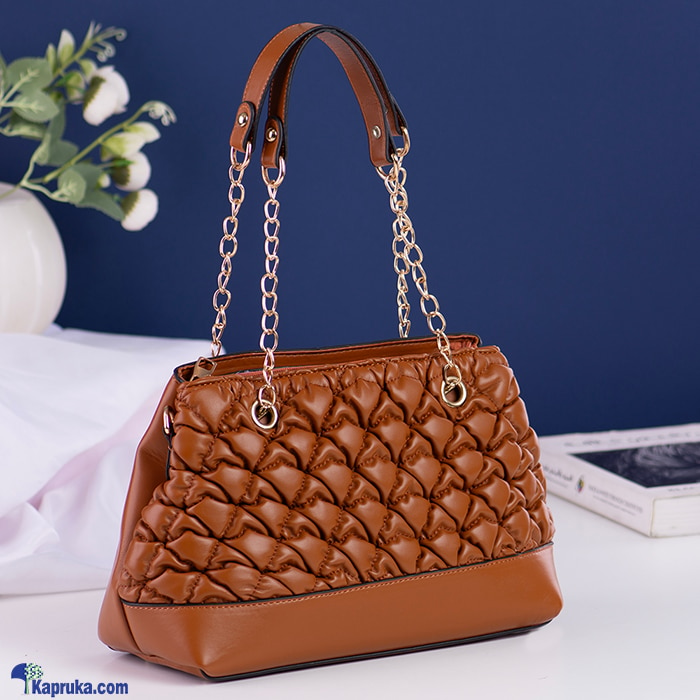 Chain Weave Shoulder Handbag - Brown Online at Kapruka | Product# fashion0010221