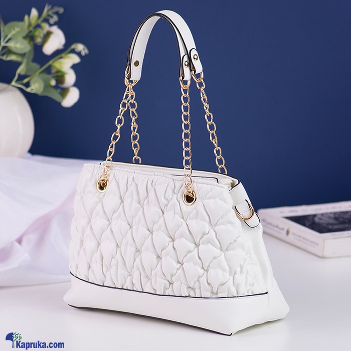 Chain Weave Shoulder Handbag - White Online at Kapruka | Product# fashion0010223
