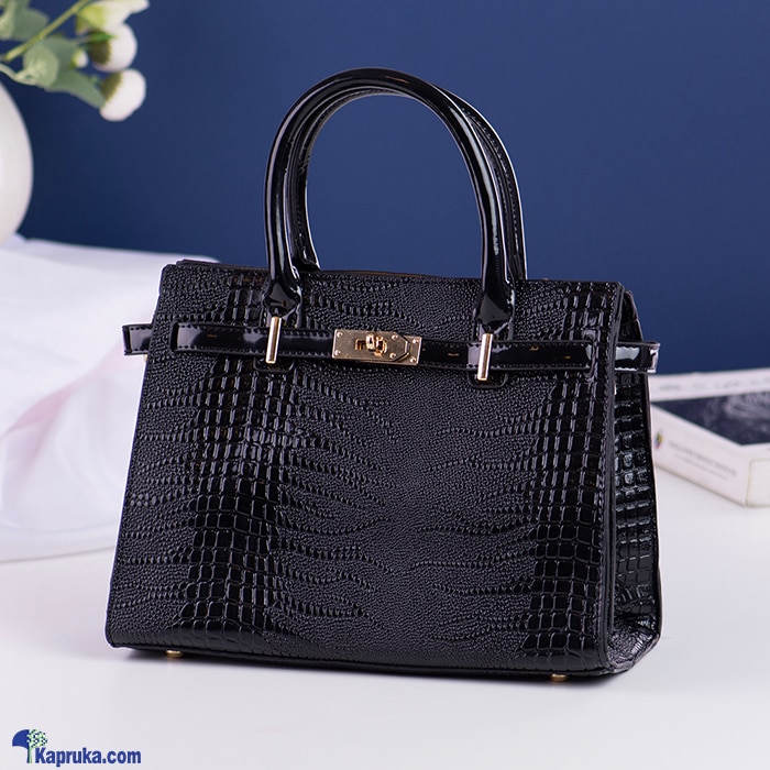 Stylish Crocodile Motif Handbag - Black Online at Kapruka | Product# fashion0010226