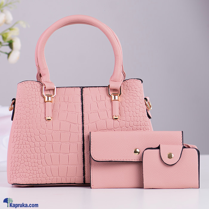 Ultimate Femme Trio Hand Bag 3PCS - Pink Online at Kapruka | Product# fashion0010236