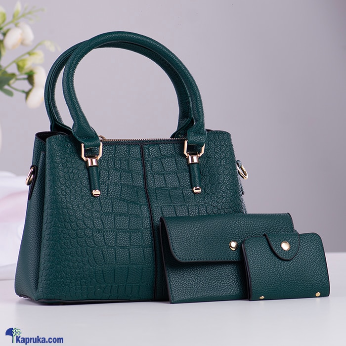 Ultimate Femme Trio Handbag 3PCS - Dark Green Online at Kapruka | Product# fashion0010237