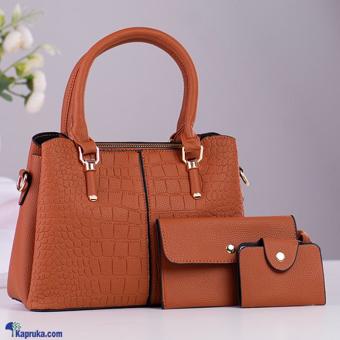 Ultimate Femme Trio Handbag 3PCS - Brown Online at Kapruka | Product# fashion0010238