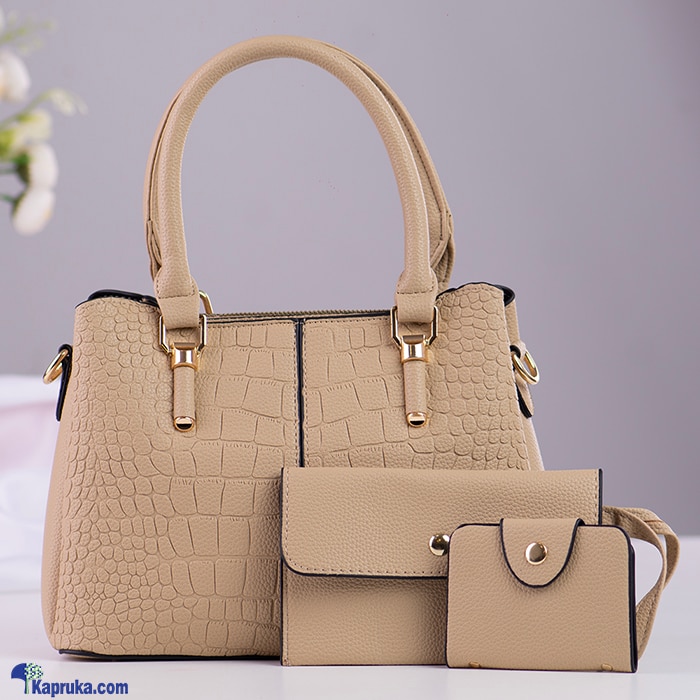 Ultimate Femme Trio Handbag 3PCS - Beige Online at Kapruka | Product# fashion0010240
