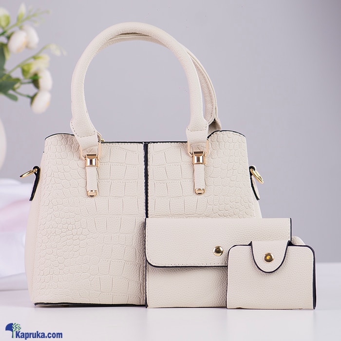 Ultimate Femme Trio Handbag 3PCS - White Online at Kapruka | Product# fashion0010241