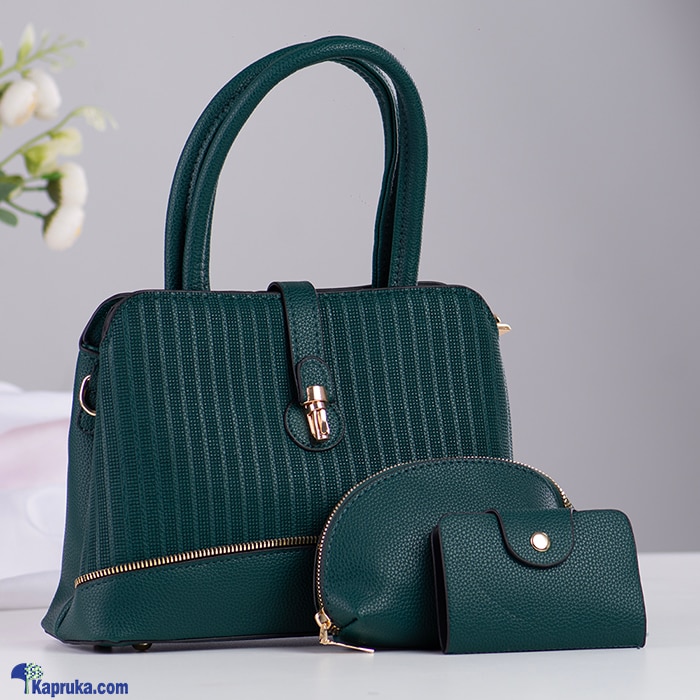 Satchel Trio Handbag 3PCS - Green Online at Kapruka | Product# fashion0010245