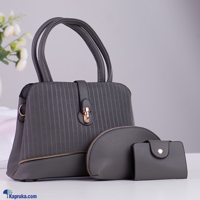 Satchel Trio Handbag 3PCS - Ash Online at Kapruka | Product# fashion0010246