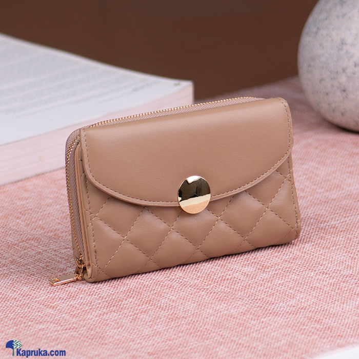 Slim Small Wallet With Zipper Coin Pocket - Coffee Brown Online at Kapruka | Product# fashion0010254
