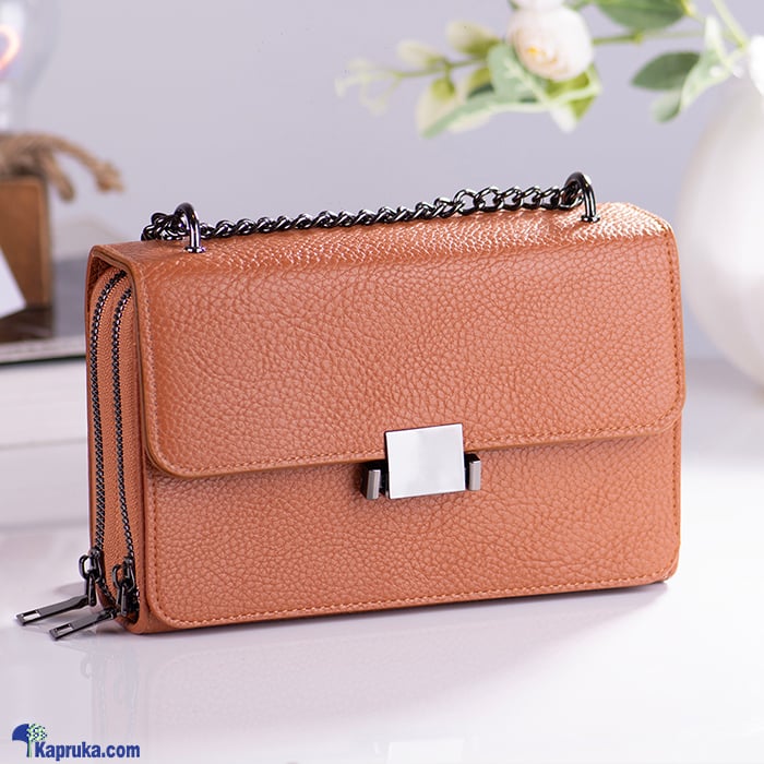 Small Handbag With Chain Handle - Brown Online at Kapruka | Product# fashion0010323
