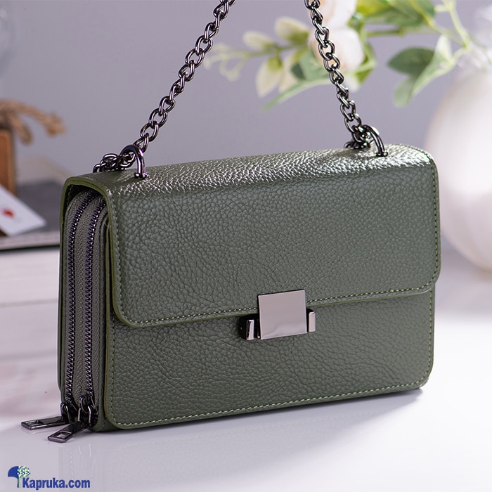 Small Handbag With Chain Handle - Green Online at Kapruka | Product# fashion0010309