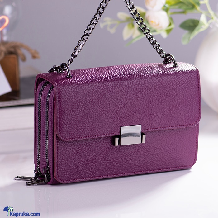 Small Handbag With Chain Handle - Purple Online at Kapruka | Product# fashion0010325