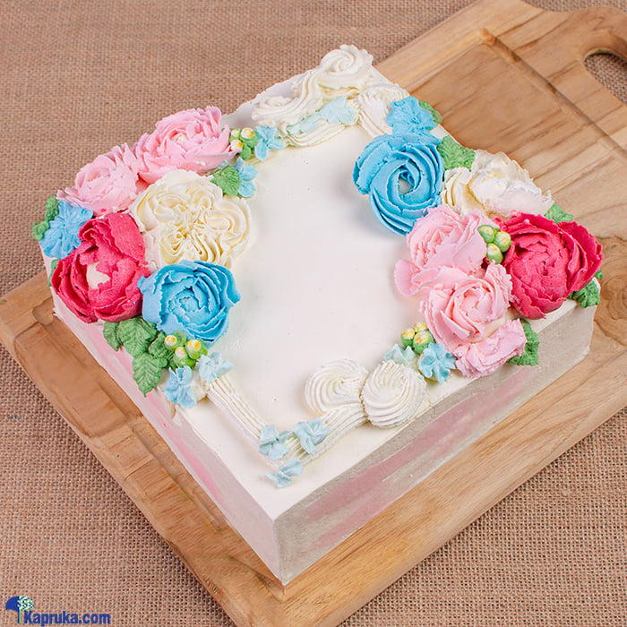 Floral Square Elegance Cake Online at Kapruka | Product# cake00KA001612