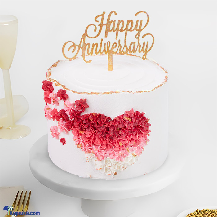 Pink Heart Melody Anniversary Cake Online at Kapruka | Product# cake00KA001617