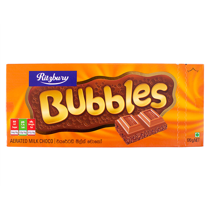 Ritzbury Bubbles Aerated Milk Choco 170g Online at Kapruka | Product# chocolates001626