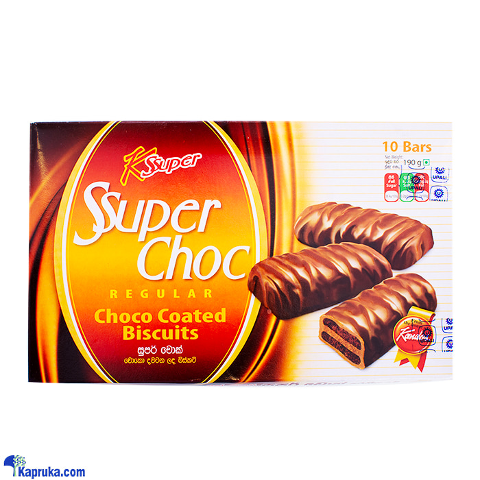 K - Super Choc Regular Choco Coated Biscuits 190g - 10 Bars Online at Kapruka | Product# chocolates001637
