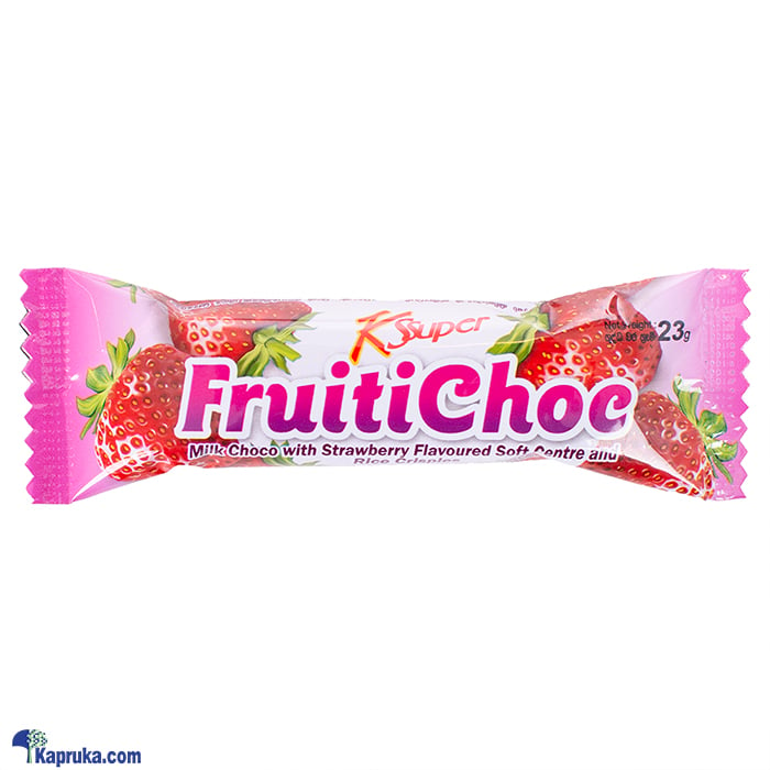 K - Super Fruitichoc - Milk Choco With Strawberry Flavoured Soft Centre And Rice Crispies 23g Online at Kapruka | Product# chocolates001651