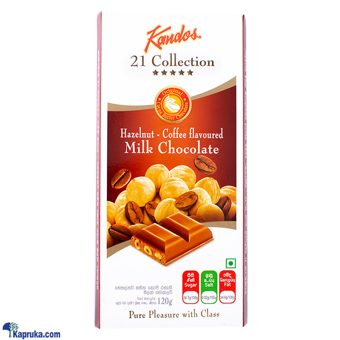 Kandos 21 Collection Five Star - Hazelnut - Coffee Flavoured Milk Chocolate 120g Online at Kapruka | Product# chocolates001657
