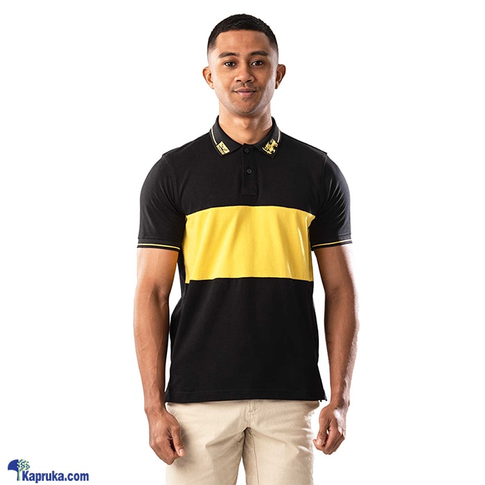 Moose Mens Vanguard Bi- Color Polo T- Shirt Jet Black Moose Tshirt Size- L Online at Kapruka | Product# clothing07796_TC3