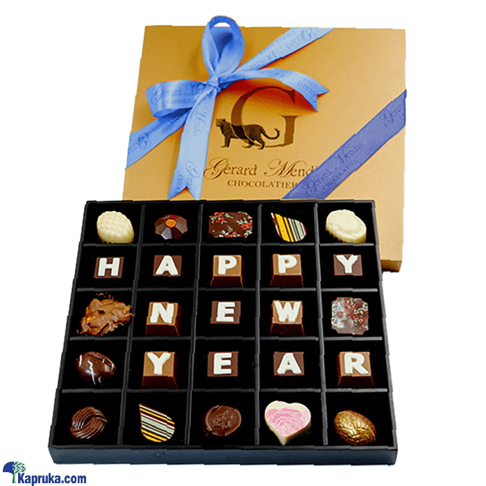 Happy New Year 25 Piece Classic Wooden Chocolate Box(gmc) Online at Kapruka | Product# chocolates001725