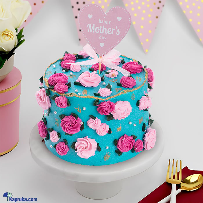 Heavenly Blue Bloom Mother's Day Cake Online at Kapruka | Product# cake00KA001639