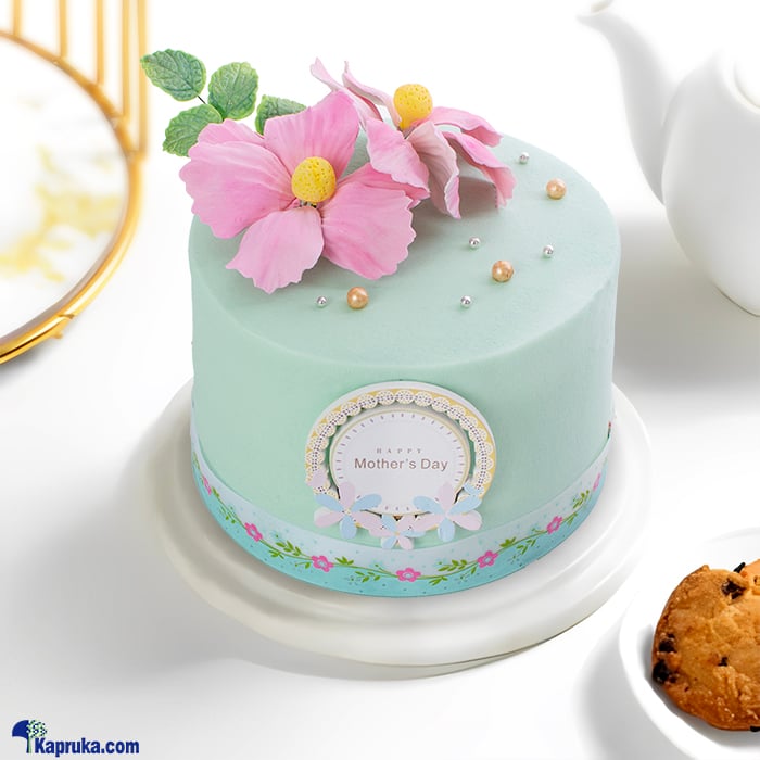 Blushing Blue Blossom Mother's Day Cake Online at Kapruka | Product# cake00KA001640