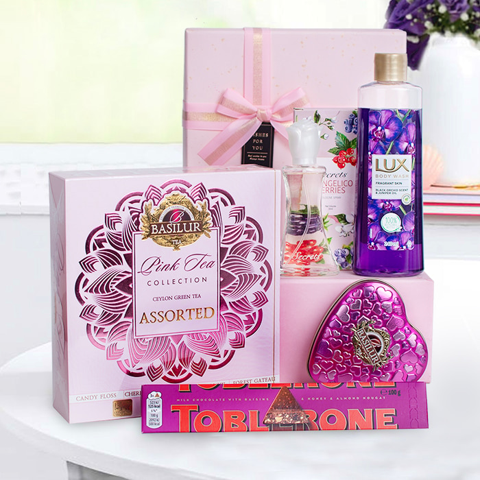 Orchid Opulence And Tea Time Treats For Her Online at Kapruka | Product# cphamper0303