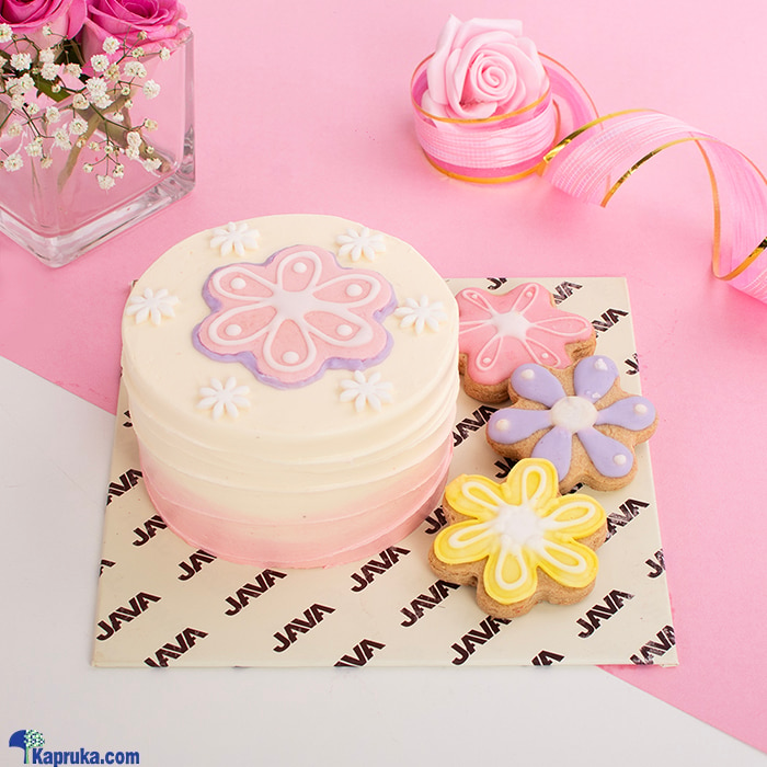 Java Vanilla Floral Bento Cake With Cookies Online at Kapruka | Product# cakeJAVA00240