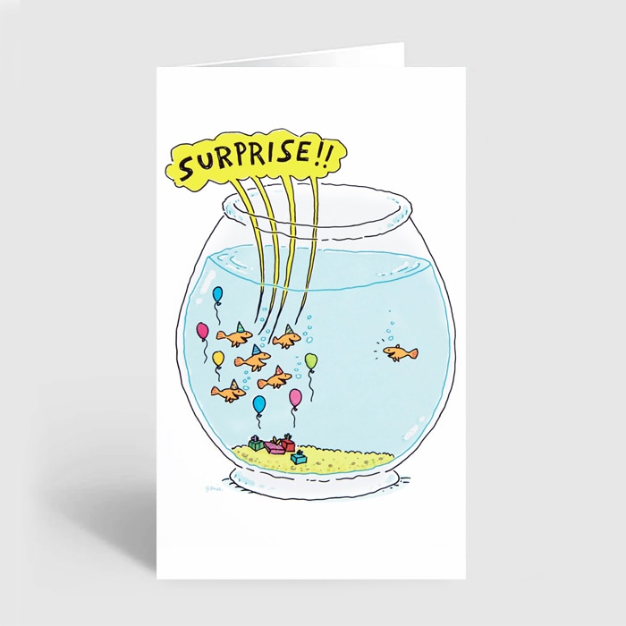 Fishbowl Surprise Party Happy Birthday Greeting Card Online at Kapruka | Product# greeting00Z2358