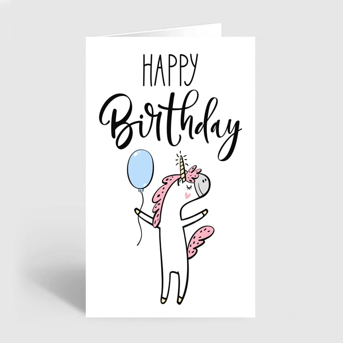 Unicorn And Balloon Happy Birthday Greeting Card Online at Kapruka | Product# greeting00Z2352