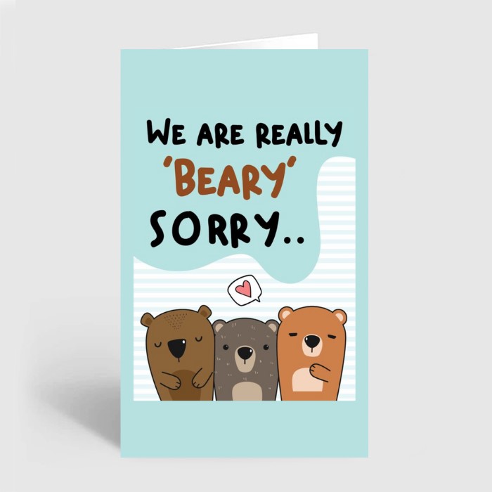 Send We are beary sorry card Price in Sri Lanka Kapruka Printing
