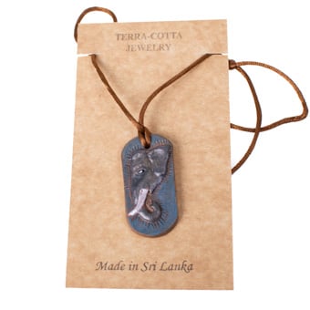 Elephant Pendant With Cord - Terra Cotta Online at Kapruka | Product# CBhand00052