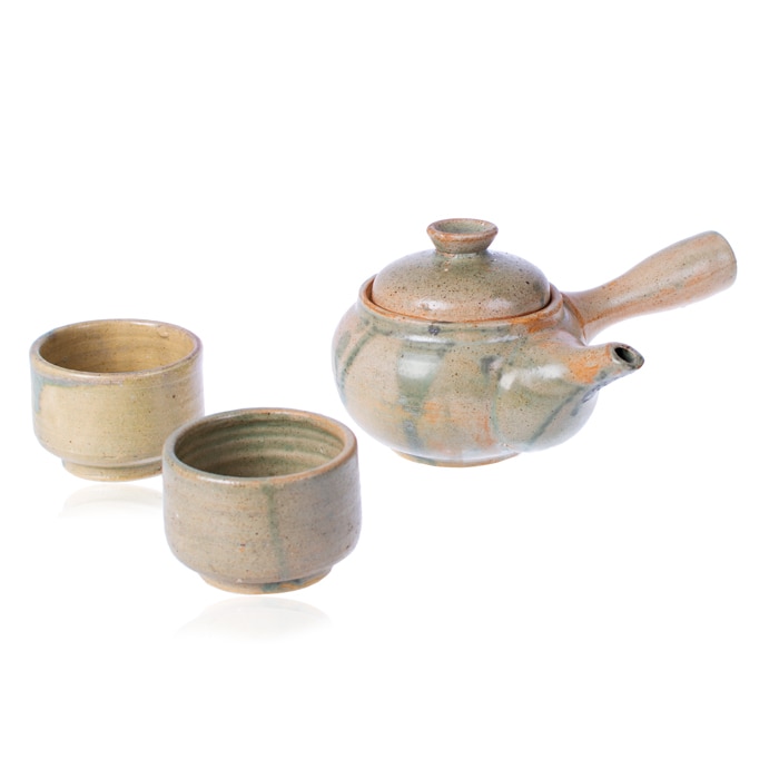 Green Tea Pot With Two Cups Online at Kapruka | Product# CBhome00088