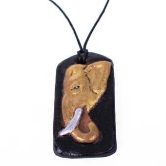 Elephant Pendant With Cord - Terra Cotta Online at Kapruka | Product# CBornmnt00023