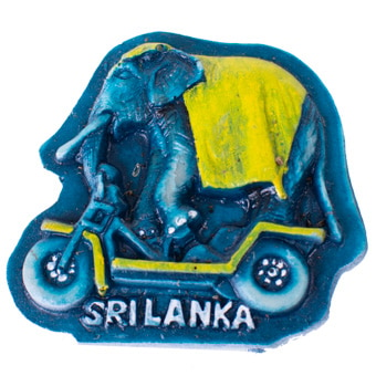 Elephant With Bicycle Fridge Magnet - Blue & Yellow Online at Kapruka | Product# CBornmnt00028