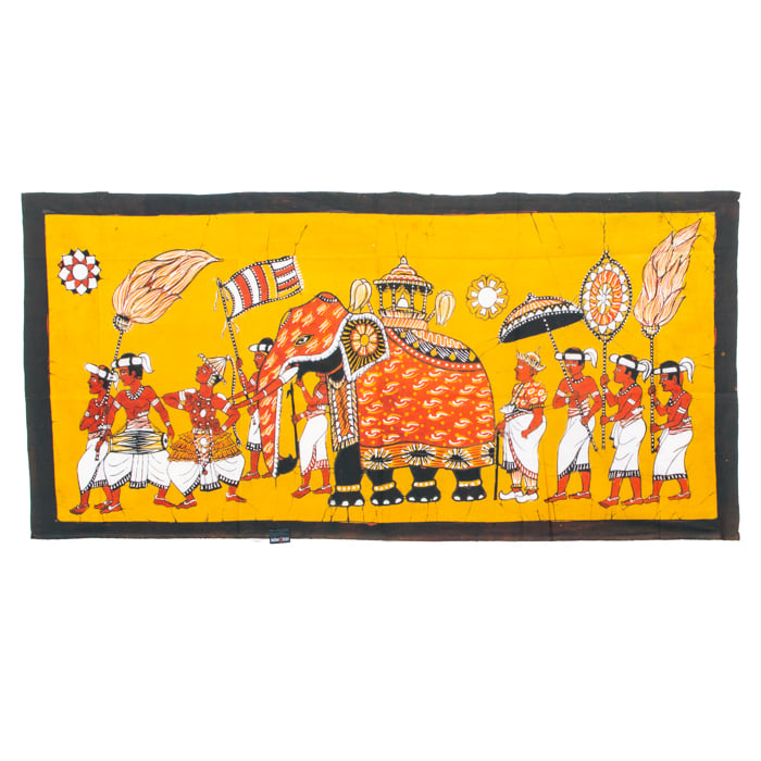Batik Wall Hanging- Perahara (orange Background) Online at Kapruka | Product# CBwall00028