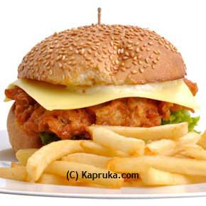 Crispy Chicken Burger With Cheese Online at Kapruka | Product# dinemore00104