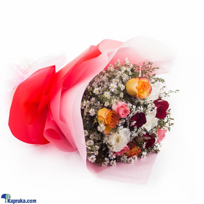 Dozen Multicolored Roses Bouquet Online at Kapruka | Product# flowers00B04